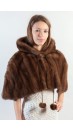 Mink fur shawl, with hood